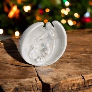 Appletree Designs Porcelain Nativity Scene Ornament Holy Family Christmas